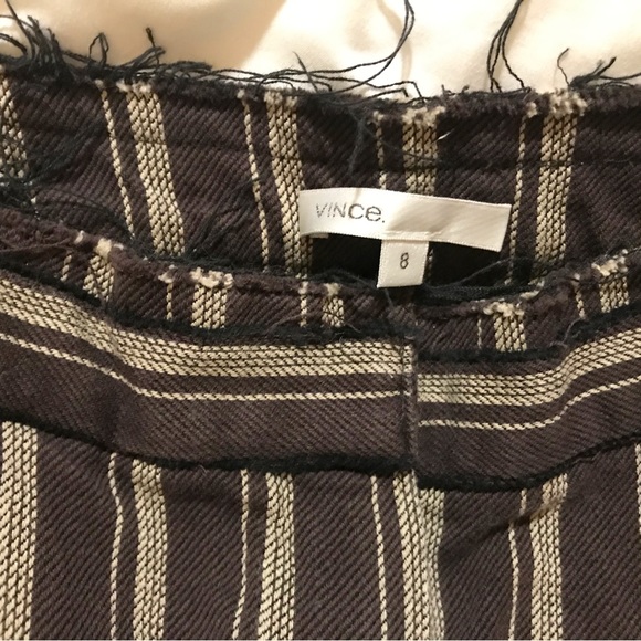 Vince Rare Wide Leg Crop Pants Cotton W/ Frayed top of waistband Size 8 - Picture 2 of 9